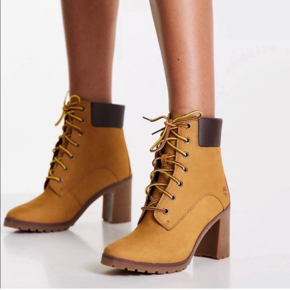 Timberland Allington Women’s Wheat Nubuck Leather Mid Boots Size 8